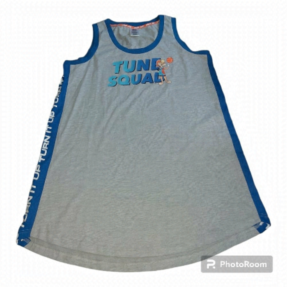 Nwot Space Jam Men's XL Cotton/Polyester Blend Gray Graphic Tank Top - Size XL